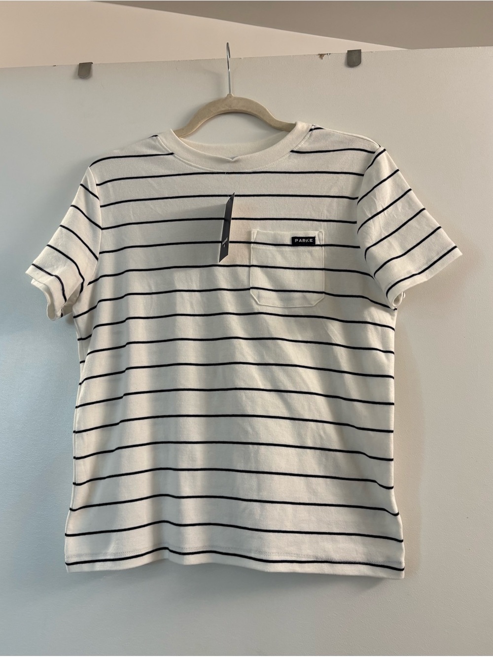 Parke for Target Short Sleeve Tee with Stripes and Pocket Sz Small NWT